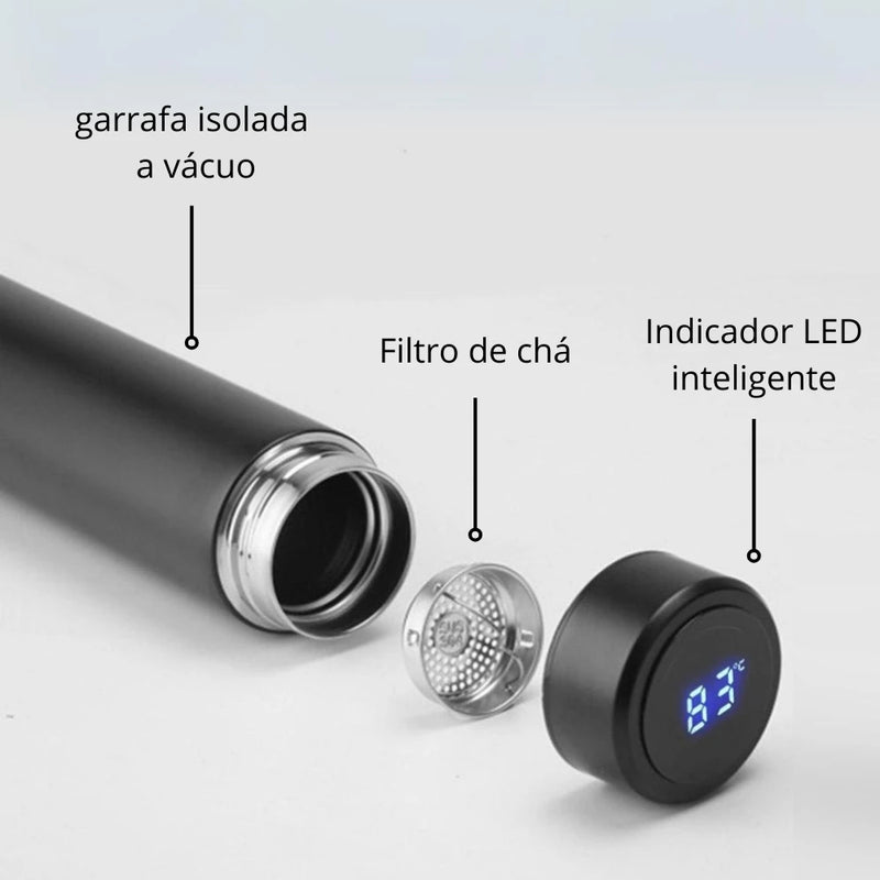 Garrafa Térmica Com Medidor De Temperatura Digital